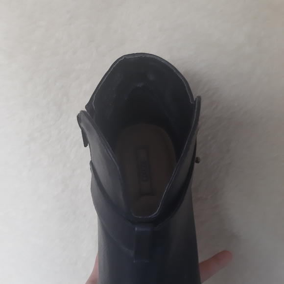 Xoxo black faux leather heeled ankle booties boots - Picture 8 of 11